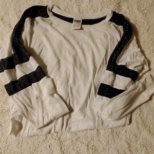 XS pink long sleeved cheetah print and white shirt